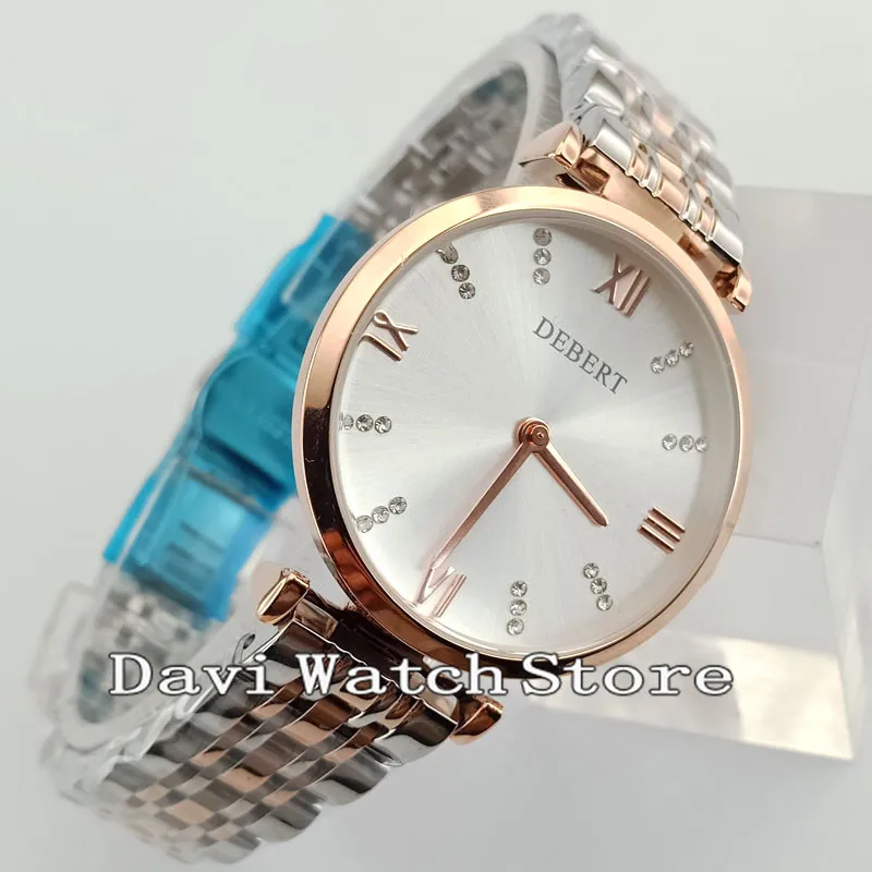 

Luxury Quartz Lady/Women Battery Watch With Bracelet Light Gold Plated Case 2905