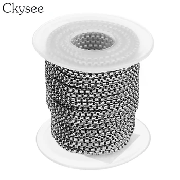 

Ckysee 10Yards/Roll 2/2.5/3mm Silver Tone Stainless Steel Bulk Rolo Chain For Floating Locket Jewelry Making Materials Supplies