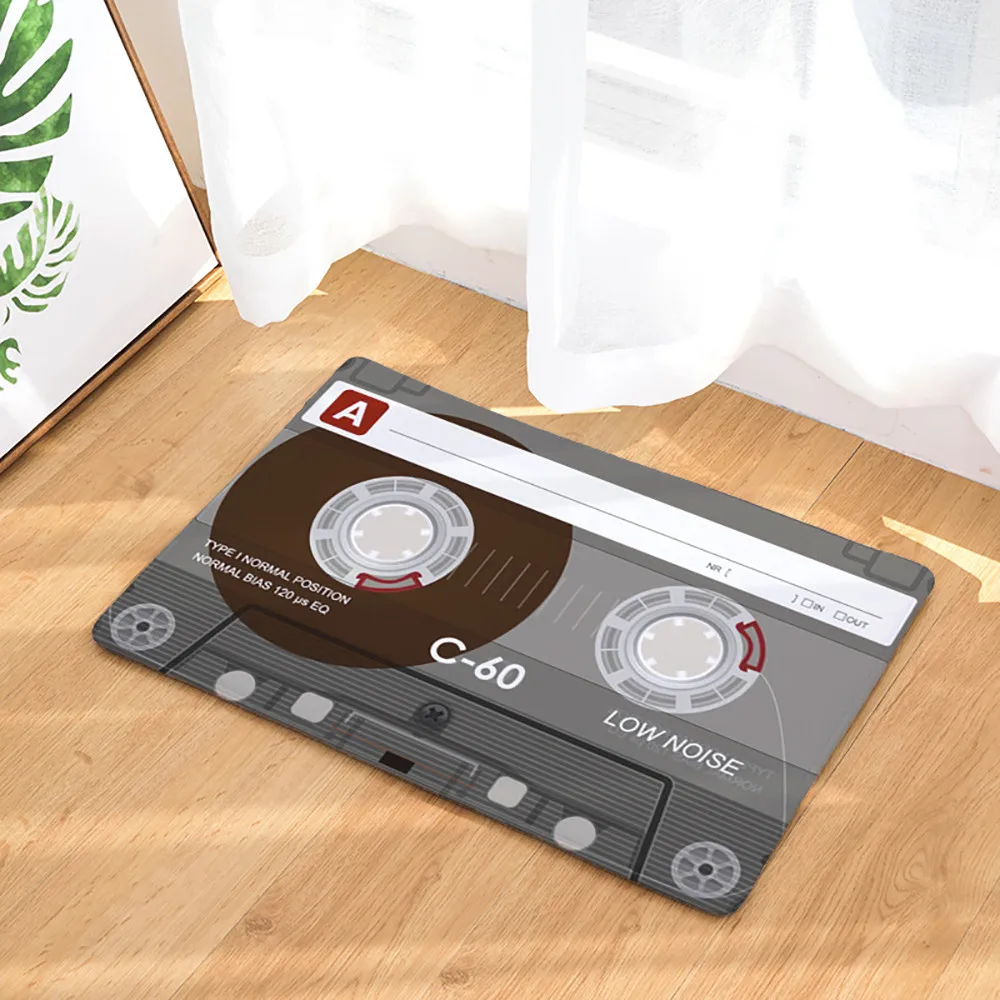 

Nostalgia Cassette Tape Doormat Anti-slip Kitchen Mat Carpet Funny Creative Tape door mat Home Hallway Entrance Floor Mat