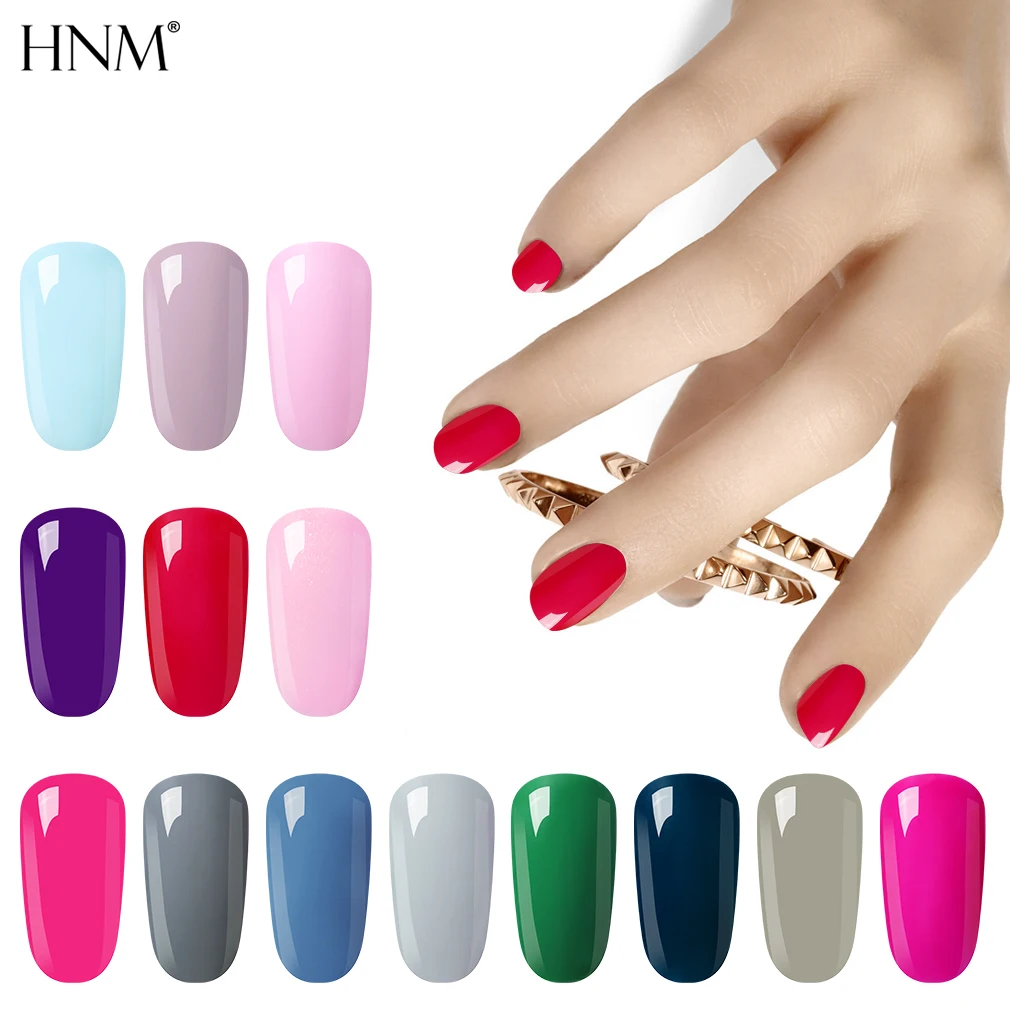 

HNM Color UV Gel Nail Polish Varnish Soak Off Semi Permanente Stamping Gel Paint UV LED Lamp Hybrid Esmalte GelLak 5ML Lacquer