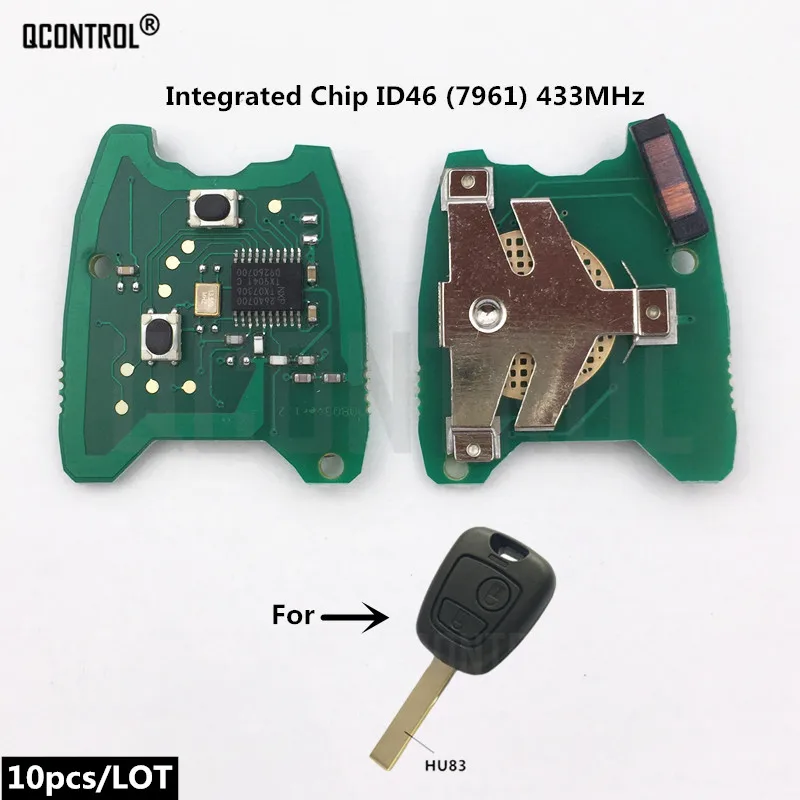 Q пульт дистанционного управления для автомобиля для PEUGEOT 307 ID46 PCF7961 Электрический чип 433 МГц Автомобильный БЕСКЛЮЧЕВОЙ вход 2 кнопки