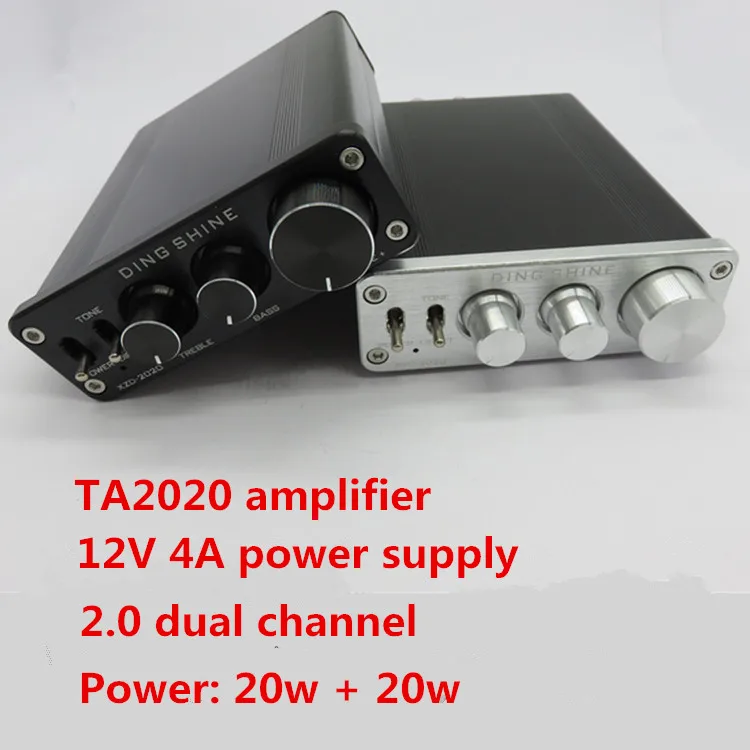 DC12V 4A 20 Вт+ 20 Вт мини TA2020 2,0 двухканальный T класс Домашний Настольный компьютер цифровой усилитель