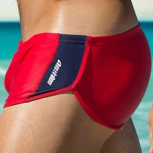 Мужской купальный костюм, быстросохнущие дышащие плавки, красная одежда для плавания, мужская пляжная одежда с эластичным поясом, плавки для мужчин