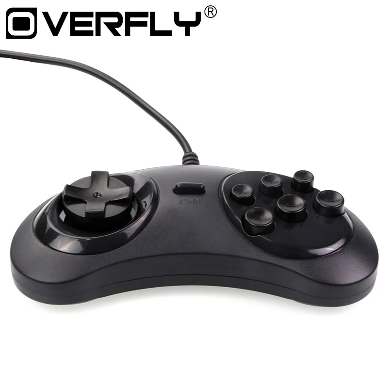 

Overlfy USB Gamepad Game Controller 6 Buttons SEGA USB Gaming Joystick Holder for PC MAC Mega Drive Gamepads For SEGA Genesis