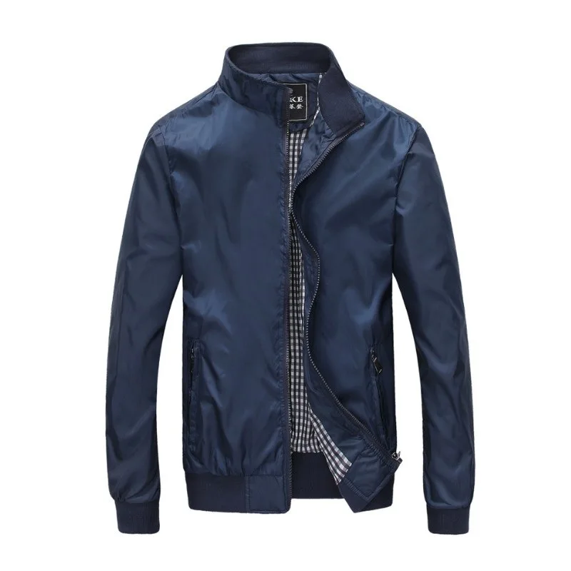 

New Men's Jacket Stand Collar Spring Autumn Designer Plus Size Business Casual Jackets Coat Men Outwear Pull Homme 5XL AF01