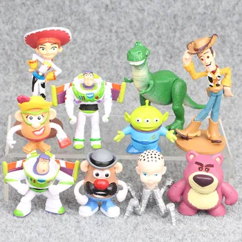 

10pcs/lot 4-11cm Toy Story 4 Buzz Lightyear Woody Jessie Lotso Bullseye Horse Figure Toys