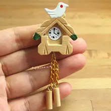 Кукольная Миниатюра 1:12 Гостиная птица Форма деревянные часы Длина 8 см spo255