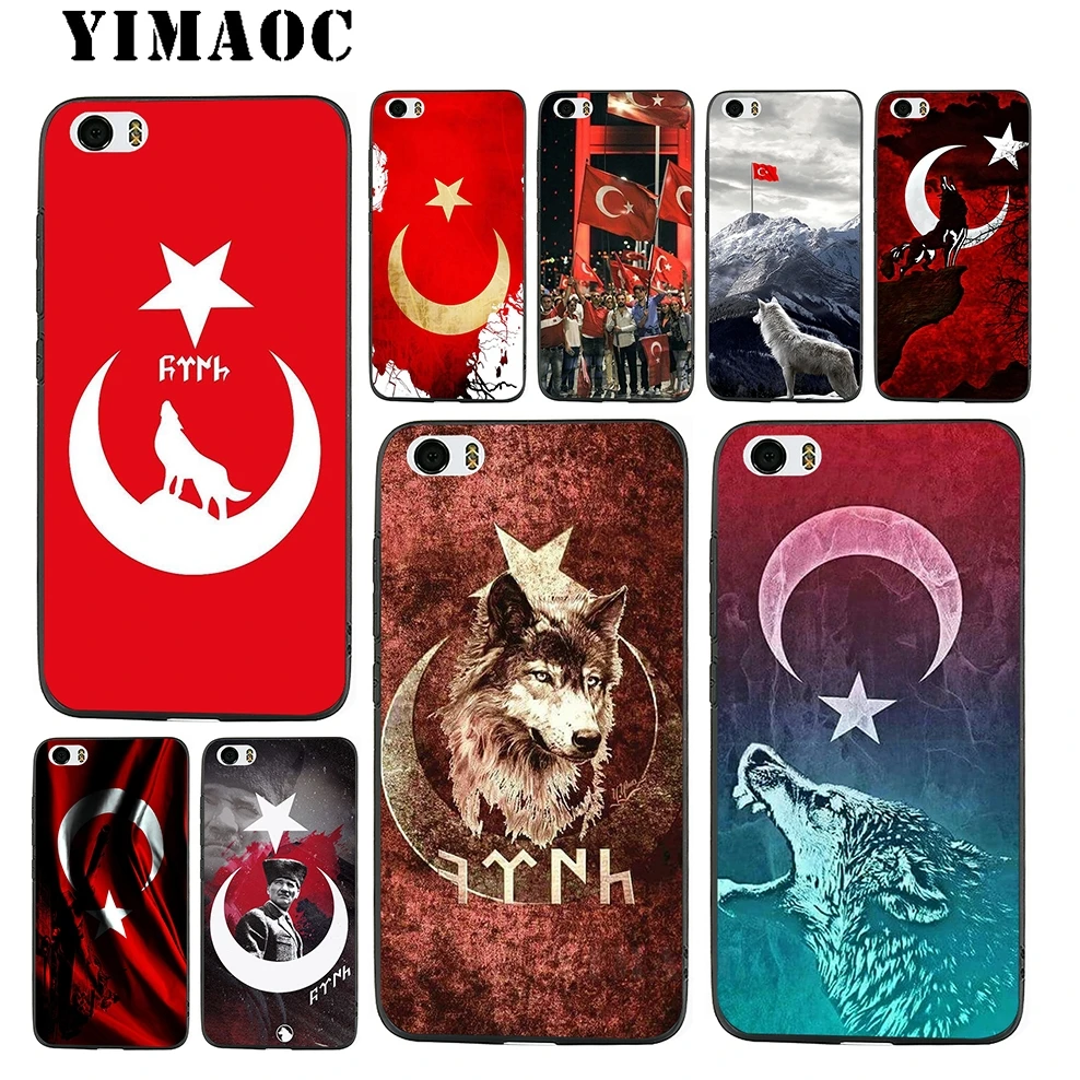 Мягкий силиконовый чехол YIMAOC Wolf Турецкий флаг для Xiao mi Red 6 Note 4X 4A 5A 5 Plus A1 A2 Pro Lite 8 |