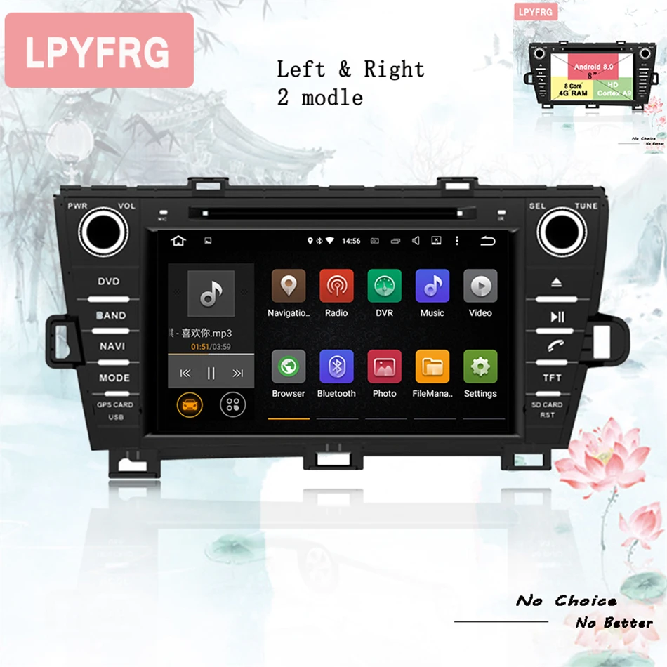 Cheap Stereo Video Audio Android 9.0 Octa Core CAR DVD FOR Toyota Prius 2009-2013 With GPS Navigation BT FM AM AUX Radio Steeri Wheel 3