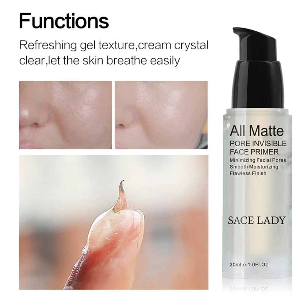 

SACE LADY Face Base Primer Makeup Liquid Matte Fine Lines Oil-control Facial Brighten Foundation TY99