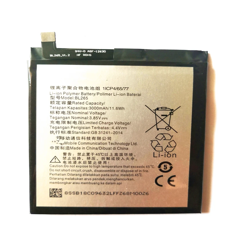 

BL265 cell phone battery for Lenovo XT1662 Battery For MOTO M XT1662 XT1663 battery 3000mAh Batterie with repair tools for gift