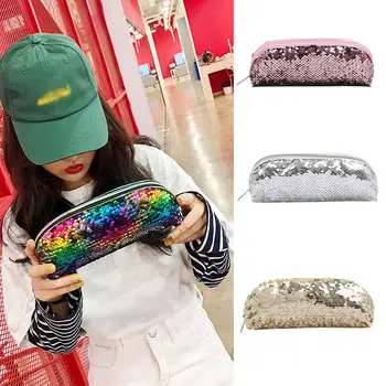 

Fashion lady bag shell sequin pen bag large capacity light clutch Lightweight Cosmetic Storage Bag Dropship Y624
