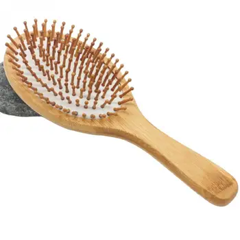

High Quality Hair Comb Bamboo Massage Comb Carbonized Solid Wood Bamboo Cushion Anti-static Hair Brush Combs Travel L0326