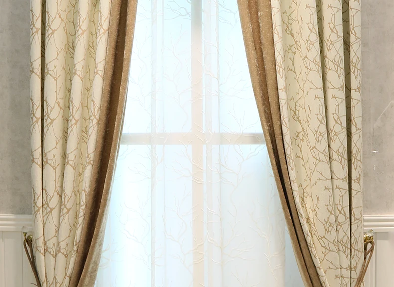 Пользовательские шторы скандинавские Жаккардовые сращивания Хлопок Современная линия ткань спальня ткань затемненные шторы тюль балдахин драпировка M673