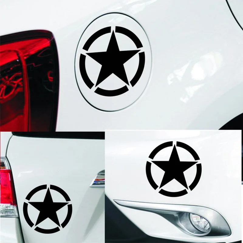 1pc SEEYULE Band of Brothers Emblem Five-pointed Star Car Stickers Fuel Tank Cover Car Styling Accessories Decoration