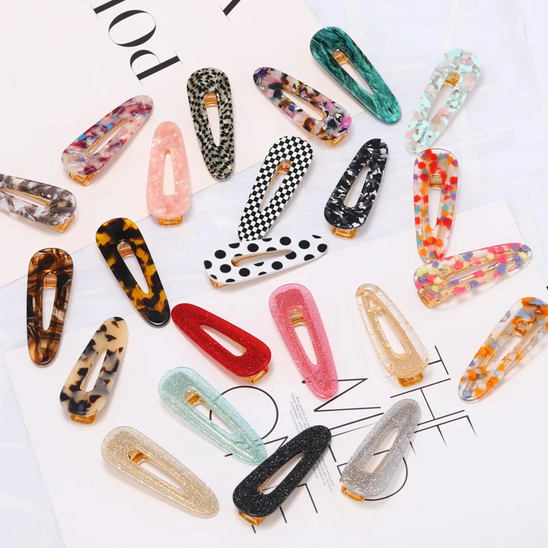 2020 Fashion Geometric Waterdrop Shape Hair Clips Metal Gold Color Leopard Dots Hairpins for Women Accessories | Украшения и