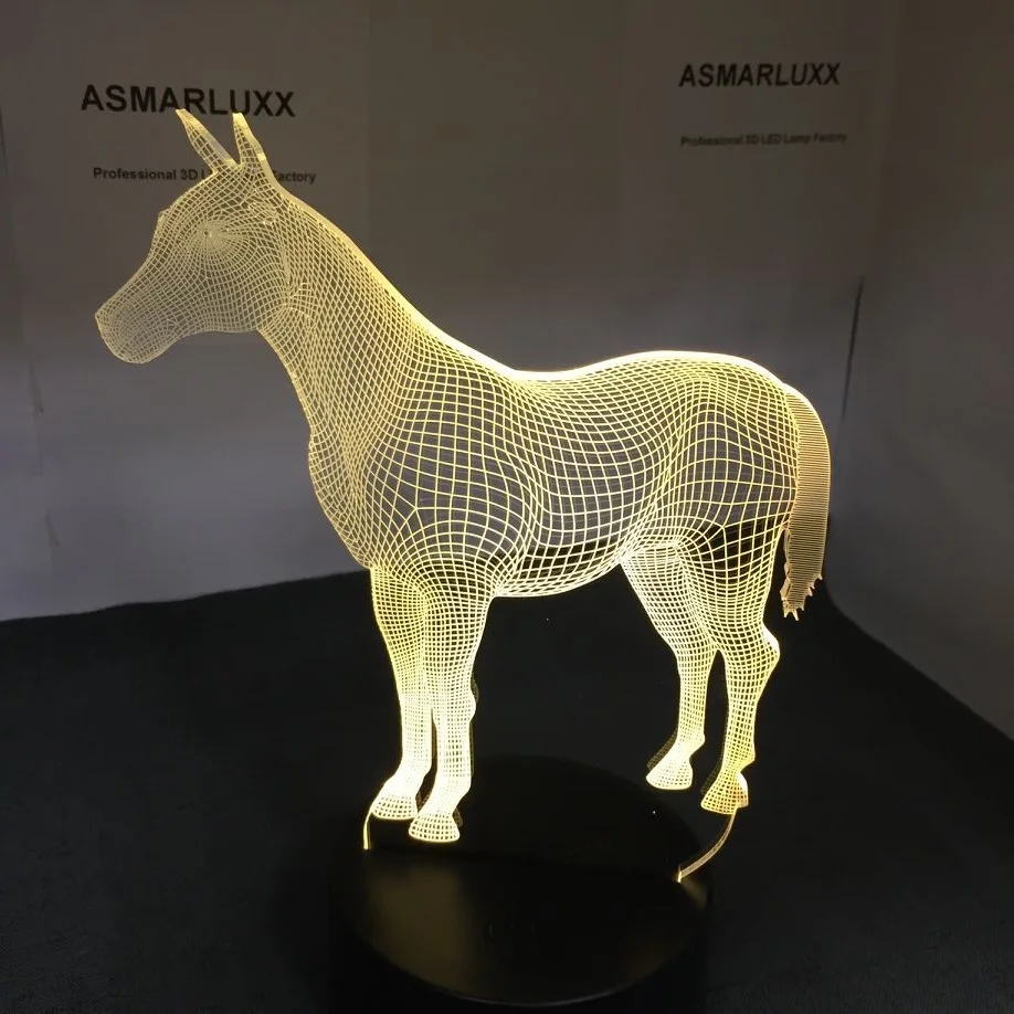 Лошадь светодиодный Ночные огни USB Новинка подарки 7 цветов Изменение животного 3D светодиодный стол настольные лампы как украшение дома Прямая