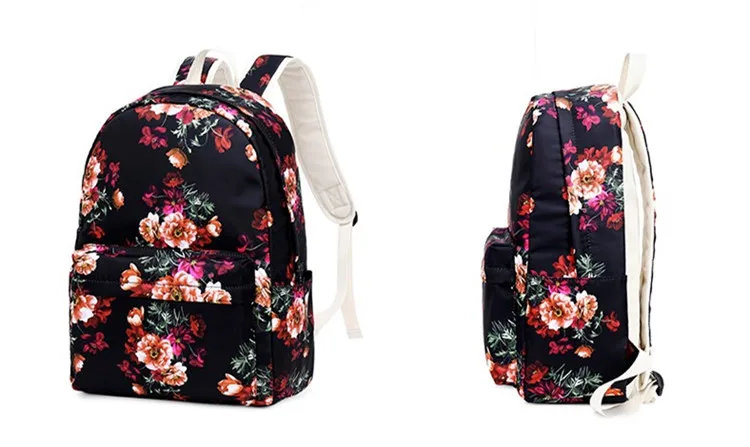 OKKID 3 шт./компл. детское Цветочное платье школьный рюкзак, набор китайский стиль женский рюкзак для путешествий с цветочным принтом школьные ранцы для ручка для девочек пенал для карандашей