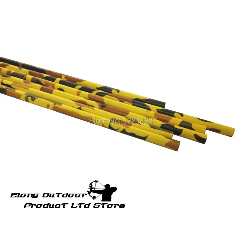 30" Yellow CAMO pure carbon arrow 12 completed arrow 340 spine,Hunting arrow 