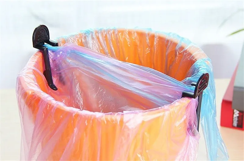 

10pcs/lot Practical Trash Can Clamp Plastic Garbage Bag Clip Fixed Waste Bin Bag Holder Rubbish Clip Candy Color