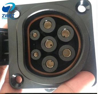 

ZWET IEC 62196 Type2 of 3 phase charging socket European standard -EV charging Type 2 connector for 63A 70amp