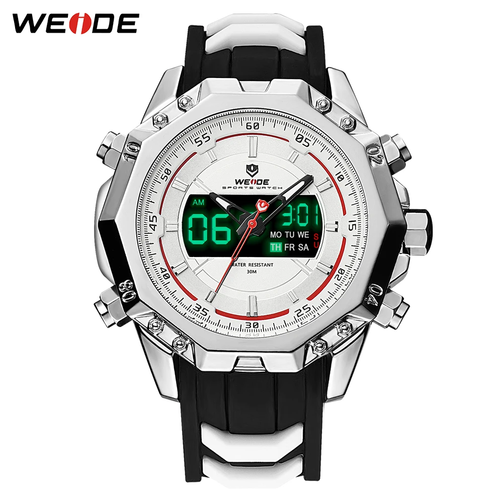 WEIDE военные кварцевые цифровые Авто Дата мужские спортивные часы силиконовый ремешок наручные часы Relogio Masculino Montres Hommes Relojes
