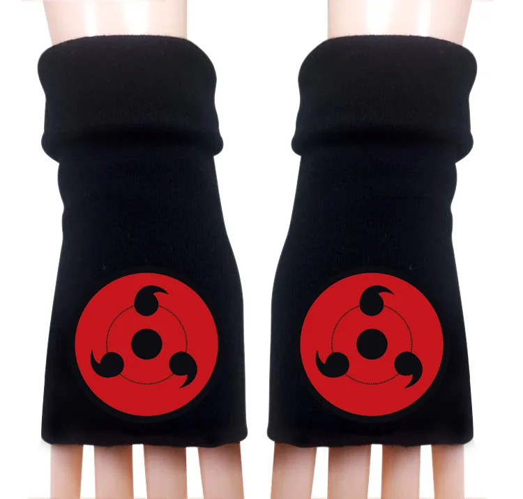 Для мужчин и женщин японского аниме мультфильм Наруто ниндзя Hokage зимние теплые перчатки половина пальцев Косплей Аксессуары - Цвет: Style 17