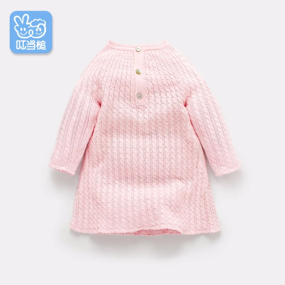 Dinstry/весенне-осеннее платье для малышей 0-1 лет; Детский свитер; цельнокроеное платье для маленьких девочек