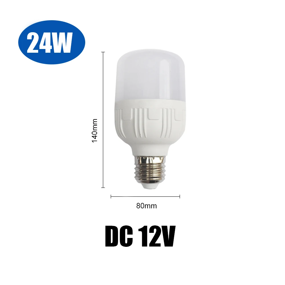 Светодиодный лампочка E27 DC 12 В светодиодный светильник 3 Вт 5 Вт 7 Вт 9 Вт 12 Вт 15 Вт 36 Вт лампада 12 Вольт Светодиодный светильник с низким напряжением лампа светильник для кемпинга - Испускаемый цвет: 24W E27 DC12V
