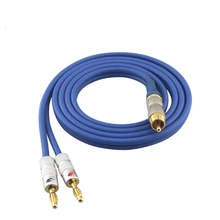 Quality Audio Cable RCA to 2 Banana Plug for Subwoofer Amplifier Active Speaker Cable OFC Wire Gold Plated 1M 2M 3M 5M
