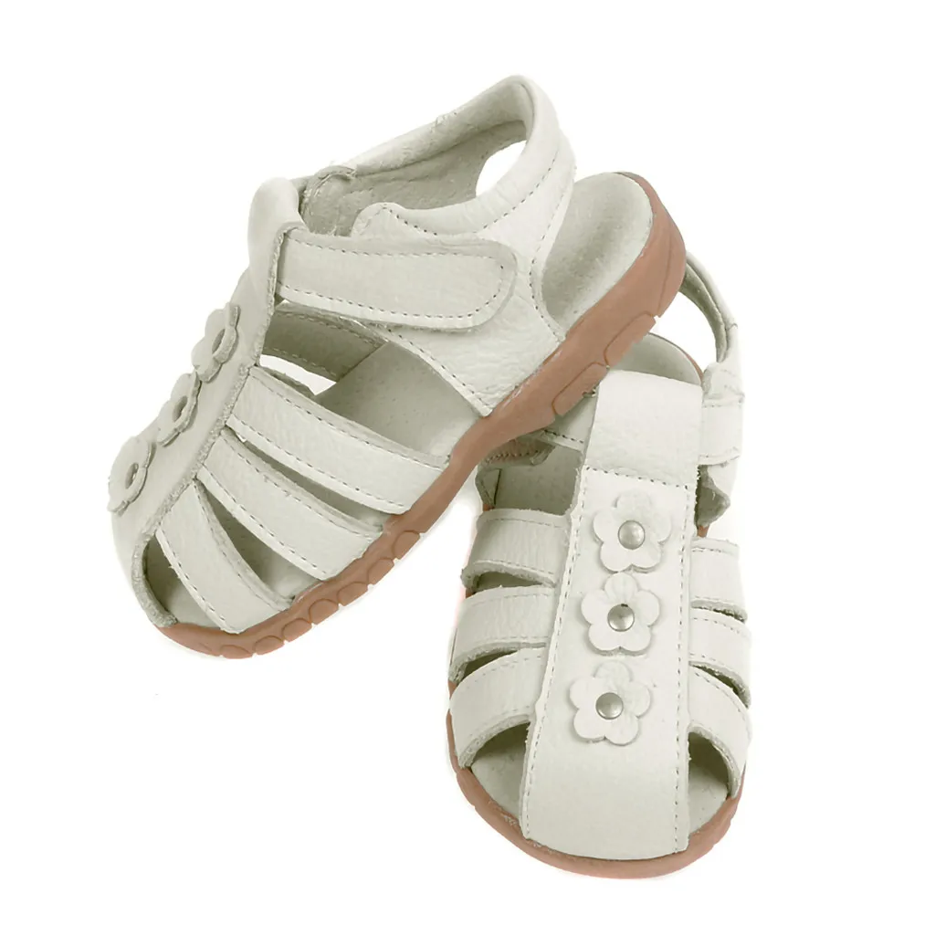 

MUQGEW Toddler Sandals Children's Girls Leather Sandals Infant Summer Comfortable Breathable closed toe toddler Casual Shoes