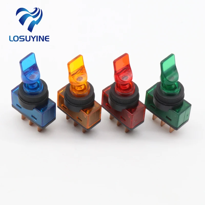 4 pcs DC12V 20A Indicator Panel Mounting ON OFF Car Toggle Switch Red ...