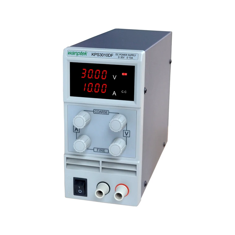 Free shipping KPS3010DF 0-30V/0-10A 110V-230V 0.1V/0.001A EU LED Digital Adjustable Switch DC Power Supply mA display