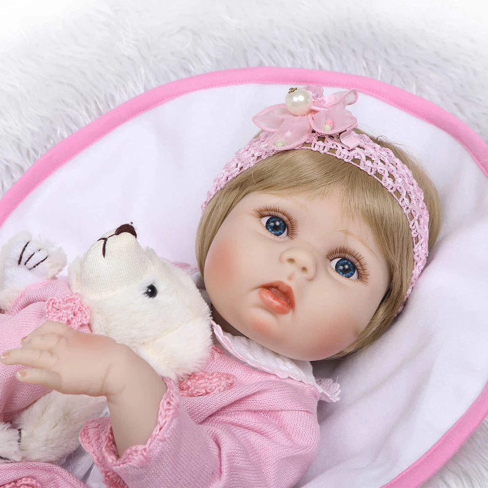 Bebes reborn npk dolls 23 &quot57 см полный Силиконовый baby игрушки для детей подарок светлые