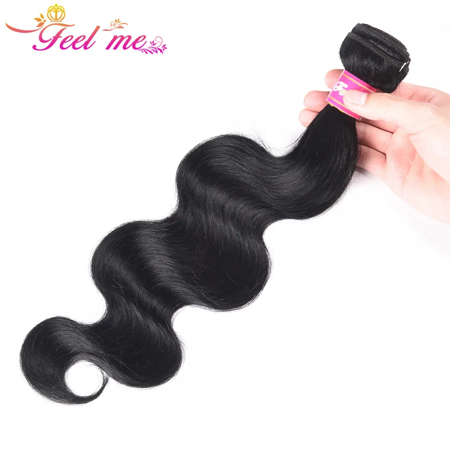 Feel Me Brazilian Body Wave Bundles Jet Black #1 Human Hair Bundles Hair Weaves 10-26inch Pre-Colored Hair Extension Non Remy Feel Me Brazilian Body Wave Bundles Jet Black #1 Human Hair Bundles Hair Weaves 10-26inch Pre-Colored Hair Extension Non Remy