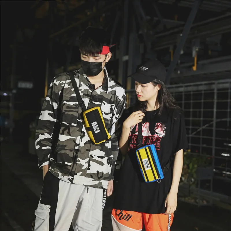 Menghuo Unisex Fanny Pack Belt Bag Panelled Waist Bag Purse Chest Fanny Pack Travel Cashier Belt Hip-hop Rock Boys Girl Bag 2018PFML2470