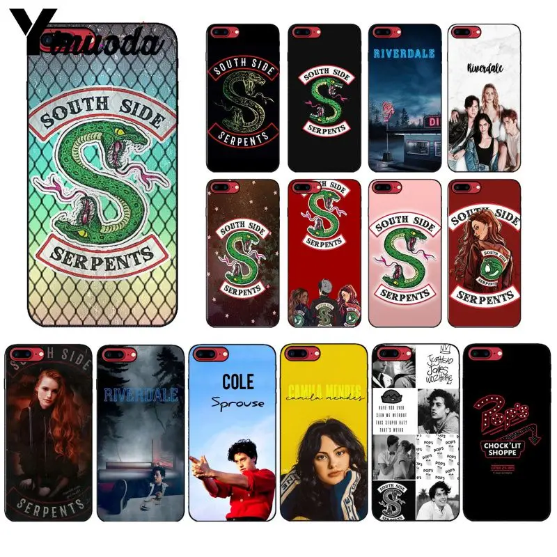 Yinnoda Riverdale الجانب الجنوبي الثعابين سيليكون أسود جراب هاتف ل أبل فون 8 7 6 6 S زائد X XS ماكس 5 5 S SE XR الهواتف المحمولة