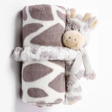 Младенческой детские одеяла для новорожденных с игрушки фланелевая теплая 2 слоя твердого Цвет Пеленальное Одеяло Обёрточная бумага детские постельные принадлежности