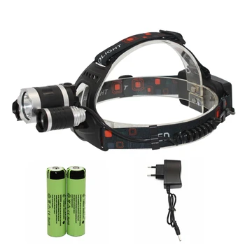 

LED Headlamp Rechargeable Headlight T6 XPE LED Head Lamp Lighting Flashlight Lantern Fishing Light + 18650 Battery+ Charger