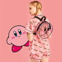 Кирби супер звезда Круглый прозрачный Рюкзак kawaii сумка девушки женщина стиль