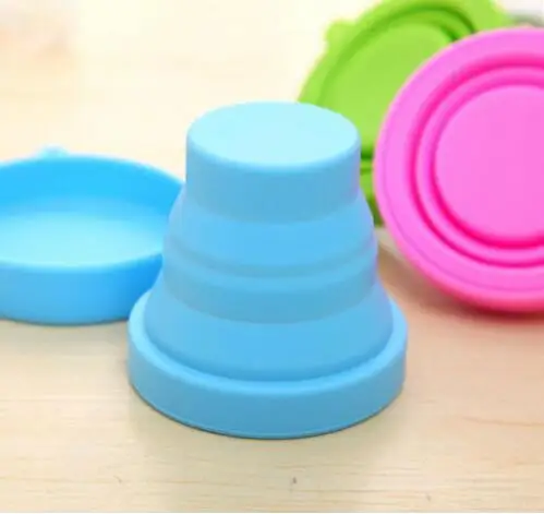 150 pcs/lot foldable silicone sup outdoor camping travel folding cup Telescopic Collapsible Retractable drinking cup