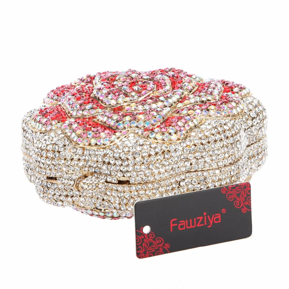 Fawziya Роскошный Розовый вечерний клатч для кошельков стразы Хрустальный