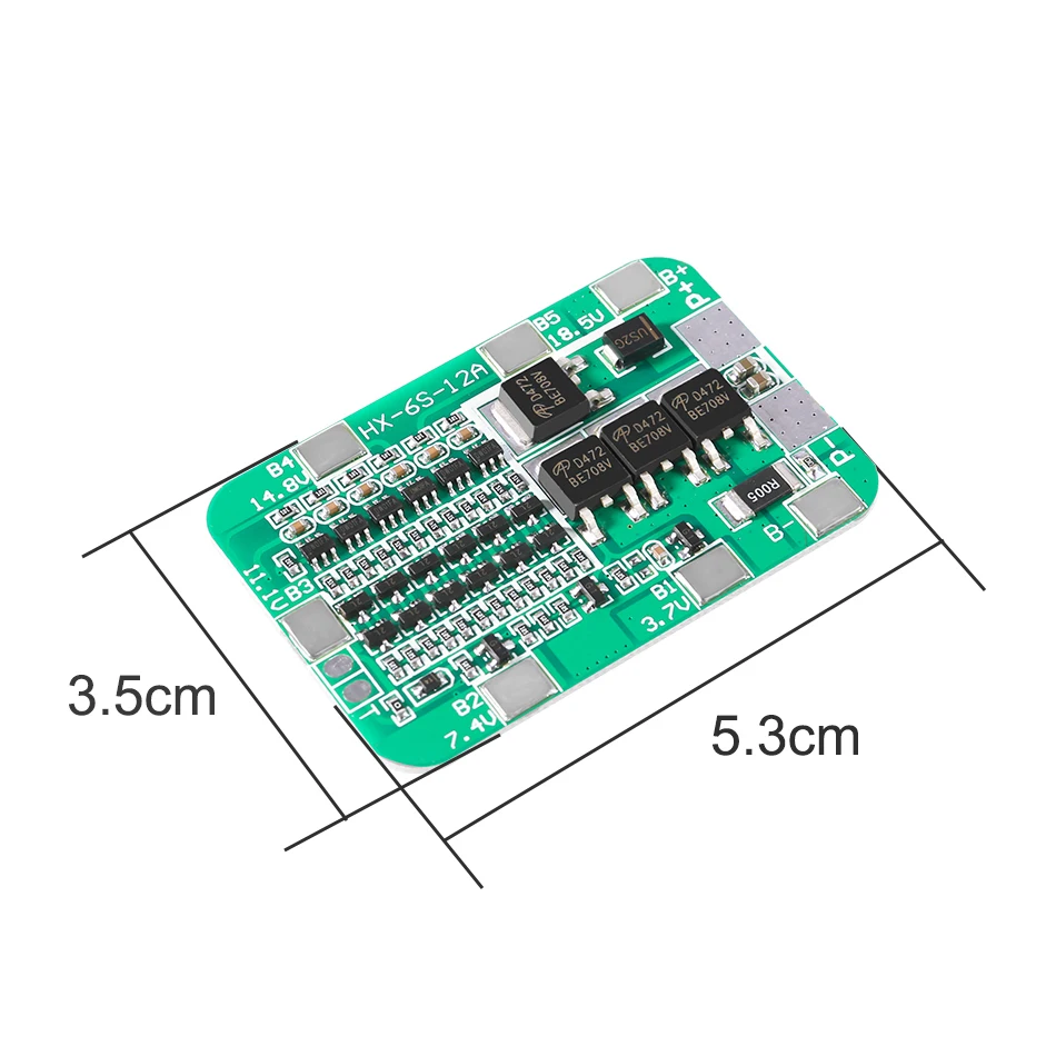 18650 Защитная плата для литиевой батареи PCB BMS 6S 15A 24V Защитная плата для литий-ионного аккумулятора 18650