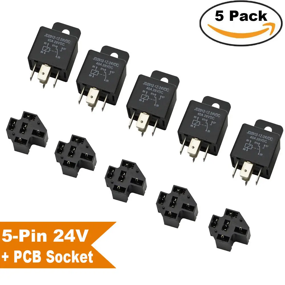 KH 5Set Waterproof Car Automotive Truck Motor Relays with 5 Socket