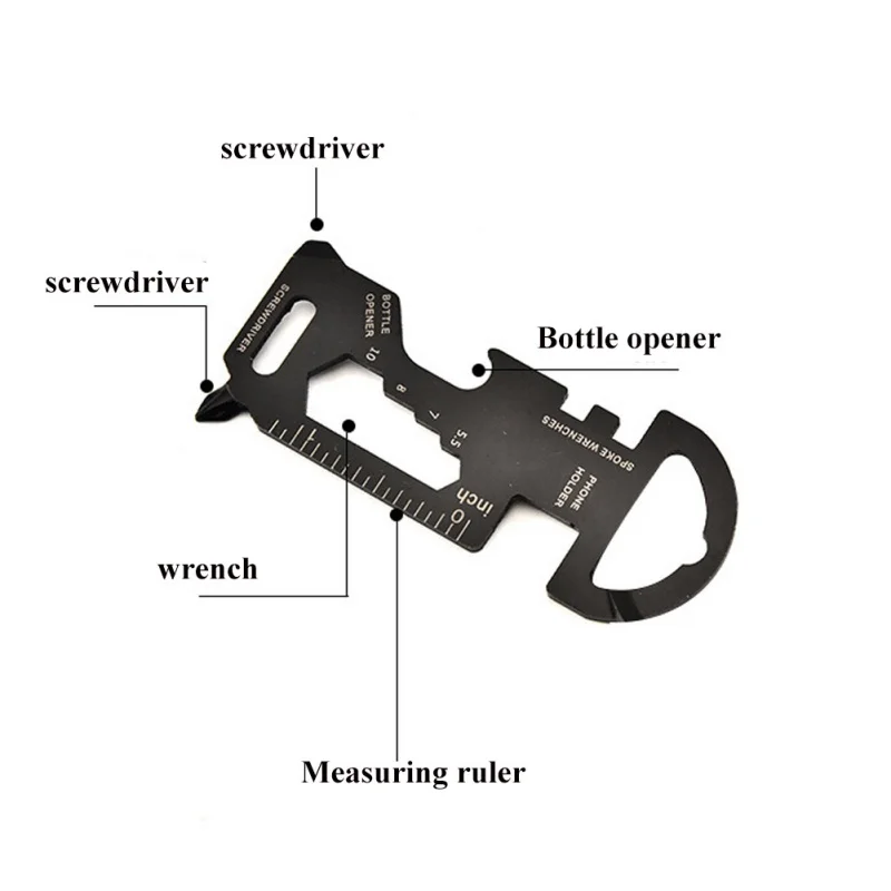 Многофункциональный черный из нержавеющей стали EDC инструмент открытый бутылка выживания шестерни карты мульти гаджет лагерь открывалка кошелек комплект