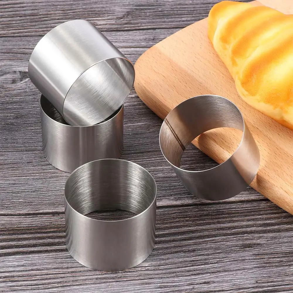 

2 Inch Mini Round Cake Cutter Mousse Cake Food Grade Stainless Steel Ring Pastry Ring Mold Fondant Cutting Pastry Cutter