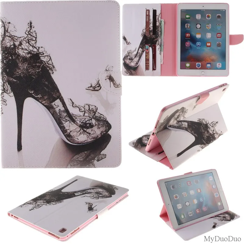 Fashion Two Sides Flower PU Leather Case For Apple iPad Pro 9.7 Case Wallet Flip Stand Tablet Cover Case With Card Money Holder (57)