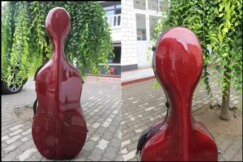 Frete grátis: a cor vermelha fibra de carbono cello caso 4/4. forte, leve em peso
