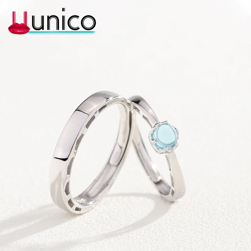 

UUNICO 925 sterling silver rings for women men wadding ring Sigh Bridge men and women creative ring