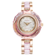 Melissa Girl Girls’s Watch Japan Quartz Hour Shell Trend Ceramic Bracelet Crystal Luxurious Rhinestones Woman Birthday Reward